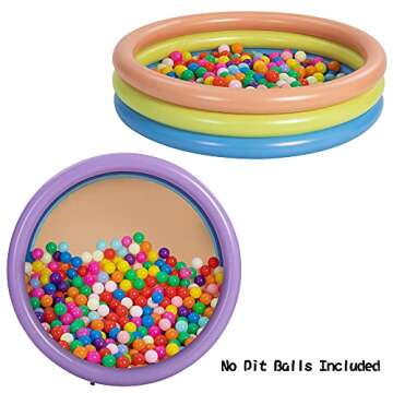 2 Pack 45'' Multicolor Inflatable Kiddie Pool Set, Large Baby Swimming Pools, Backyard Pool Inflatable Summer Water Pool for Kids Indoor&Outdoor (3 Color Rings)