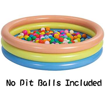 2 Pack 45'' Multicolor Inflatable Kiddie Pool Set, Large Baby Swimming Pools, Backyard Pool Inflatable Summer Water Pool for Kids Indoor&Outdoor (3 Color Rings)