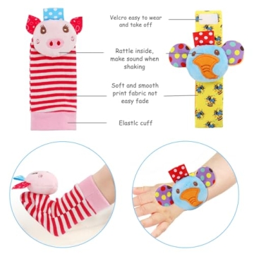 SSK Soft Baby Rattles and Foot Finder Socks for Infants