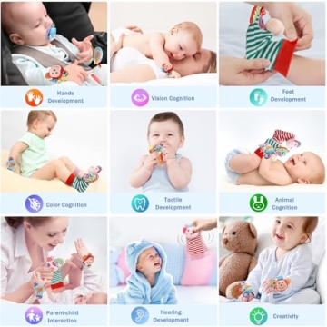 SSK Soft Baby Rattles and Foot Finder Socks for Infants