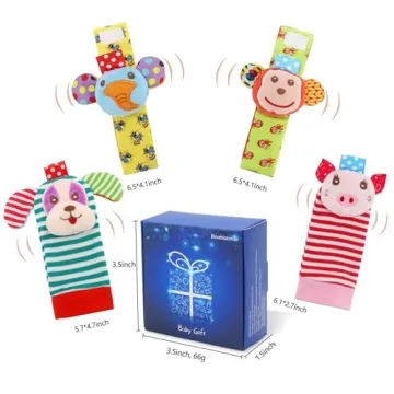 SSK Soft Baby Rattles and Foot Finder Socks for Infants