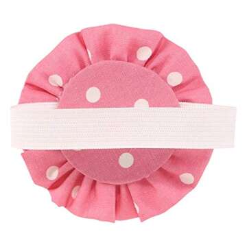 Neoviva Fabric Coated Fully Padded Pin Cushion with Wrist Wearable Band for Handy Needlework, Style Flower Blossom, Pack of 2, Floral Prism Pink Polka Dot