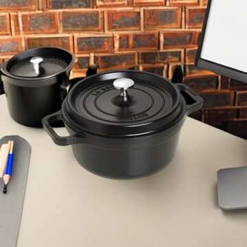 Staub Cast Iron 2.75-qt Round Cocotte - Matte Black, Made in France