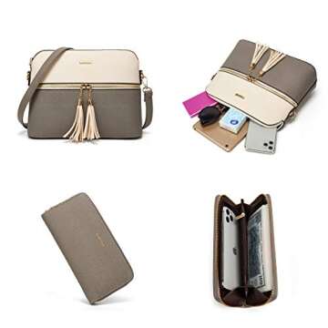 Women Fashion Handbags Wallet Tote Bag Shoulder Bag Top Handle Satchel Purse Set 4pcs