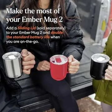 Ember Temperature Control Smart Mug 2, 10 Oz, App-Controlled Heated Coffee Mug with 80 Min Battery Life and Improved Design, Red