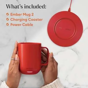 Ember Temperature Control Smart Mug 2, 10 Oz, App-Controlled Heated Coffee Mug with 80 Min Battery Life and Improved Design, Red