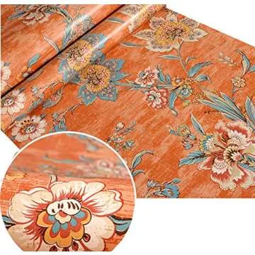 TaoGift Vintage Floral Peel and Stick Wallpaper Roll - Self Adhesive Eco-Friendly Design