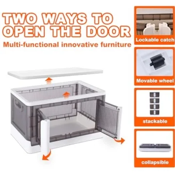 HoneySky 34 Quart Storage Bins - Collapsible & Stackable