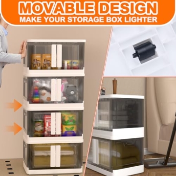 HoneySky 34 Quart Storage Bins - Collapsible & Stackable