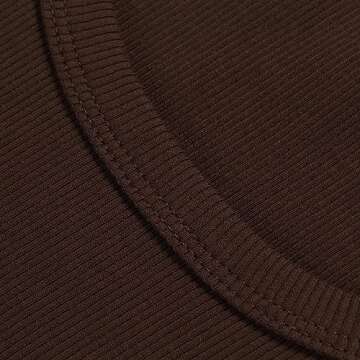 Roselux Women's Summer Scoop Neck Short Sleeve T-Shirts Ribbed Knit Slim Fitted Casual Basic Top Bro...