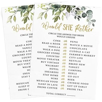 Fun Bridal Shower Game Set for 50 Guests – Includes 5 Games