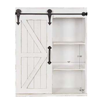 Kate and Laurel Cates Farmhouse Wall Cabinet with Sliding Door