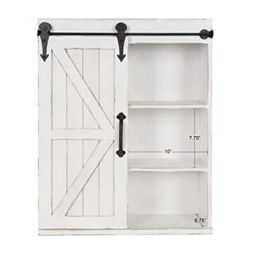 Kate and Laurel Cates Farmhouse Wall Cabinet with Sliding Door