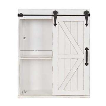 Kate and Laurel Cates Farmhouse Wall Cabinet with Sliding Door