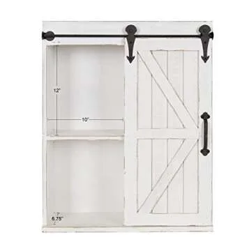 Kate and Laurel Cates Farmhouse Wall Cabinet with Sliding Door
