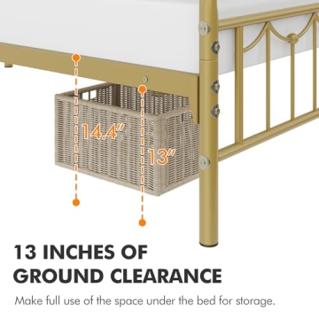 Yaheetech Twin Metal Bed Frame with Vintage Charm