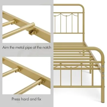 Yaheetech Twin Metal Bed Frame with Vintage Charm