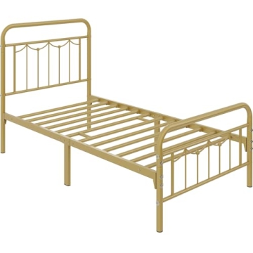 Yaheetech Twin Metal Bed Frame with Vintage Charm
