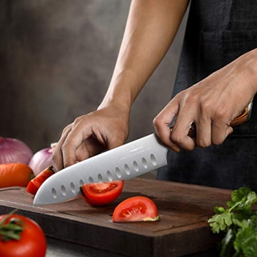 Aroma House 7 Inch Santoku Knife for Home and Chefs
