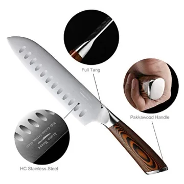 Aroma House 7 Inch Santoku Knife for Home and Chefs
