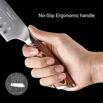 Aroma House 7 Inch Santoku Knife for Home and Chefs