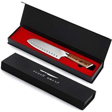 Aroma House 7 Inch Santoku Knife for Home and Chefs