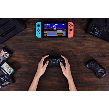 8Bitdo M30 Bluetooth Controller for Switch, Windows and Android, 6-Button Layout for SEGA’s Classic Games (Black)