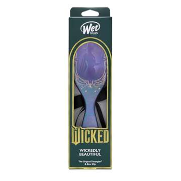 Wet Brush Original Detangler Hair Brush Elphaba (Wicked) Kit - Ultra-Soft IntelliFlex Bristles - Detangling Brush Glides Through Tangles For All Hair Types (Wet Dry & Damaged) - 1 Brush & 1 Bow