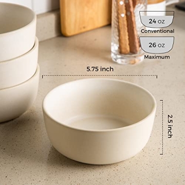 AmorArc 26oz Stoneware Bowls Set - Durable & Microwave Safe