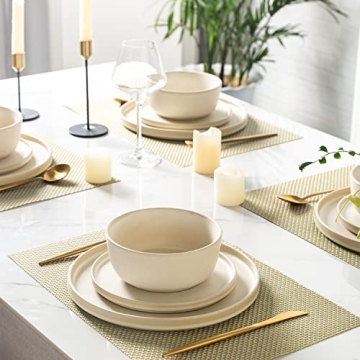 AmorArc 26oz Stoneware Bowls Set - Durable & Microwave Safe