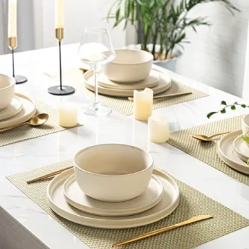 AmorArc 26oz Stoneware Bowls Set - Durable & Microwave Safe