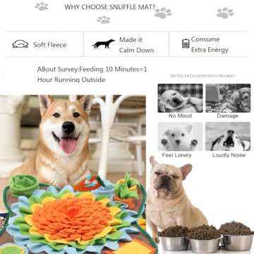 Alibuy Dogs Snuffle Mat Pet Feeding Mats Puppy Sniffing Pad,Cat Doggies Interactive Puzzle Toys for Multiple Breeds Encourages Natural Foraging Skills,Training and Stress Release (Orange)