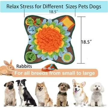 Alibuy Dogs Snuffle Mat Pet Feeding Mats Puppy Sniffing Pad,Cat Doggies Interactive Puzzle Toys for Multiple Breeds Encourages Natural Foraging Skills,Training and Stress Release (Orange)