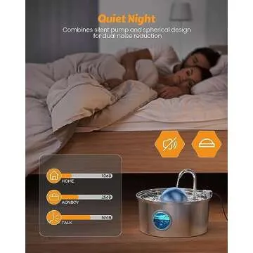 Stainless Steel Cat Water Fountain - Dogs&Cats&Pets&Small Animals Automatic Bowl Dispenser - Pet Drinking Waterer Bowls Indoor - Auto Kitty Watering Dish Supplies - 108oz/3.2L Easy Cleaning Machine