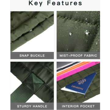 SATIN SAINT Large Quilted Tote Bag, 35L Big Lightweight Tote Bag for Women Men Unisex, Carry-On Shoulder Bag Overnight Weekender Travel Bags, Yoga Gym Bag Totebag, Armygreen