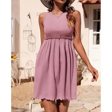 BTFBM Women Sleeveless Summer Dress Comfortable Chic Style