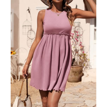 BTFBM Women Sleeveless Summer Dress Comfortable Chic Style