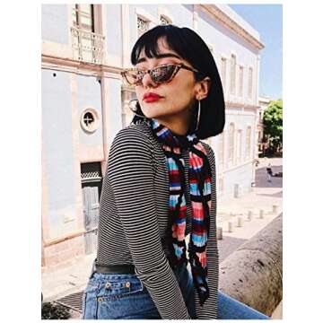 FEISEDY Small Cat Eye Sunglasses Vintage Square Shade Women Eyewear B2291