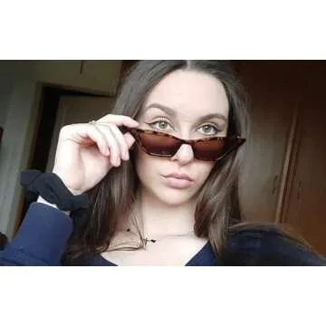 FEISEDY Small Cat Eye Sunglasses Vintage Square Shade Women Eyewear B2291