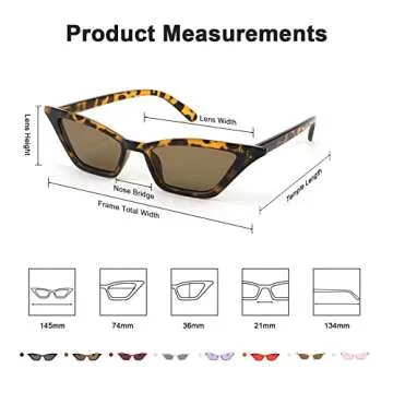 FEISEDY Small Cat Eye Sunglasses Vintage Square Shade Women Eyewear B2291