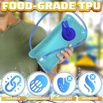 Premium 1L Blue Hydration Bladder for Outdoor Activities