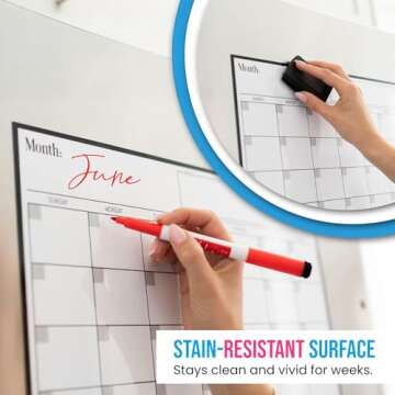 Cinch Magnetic Dry Erase Calendar & Chores Chart for Kids