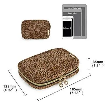 BAGSMART Travel Jewelry Organizer Case Small Jewelry Roll for Journey-Rings, Necklaces, Earrings, Bracelets, Leopard Print