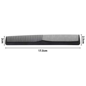 BBTO 8 Pack Plastic Hairdressing Styling Combs, 6.89 Inch Unbreakable Pocket Fine Tooth Hair Comb for Salon and Hotel Hair Care Tools (Black)
