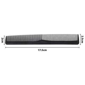 BBTO 8 Pack Plastic Hairdressing Styling Combs, 6.89 Inch Unbreakable Pocket Fine Tooth Hair Comb for Salon and Hotel Hair Care Tools (Black)