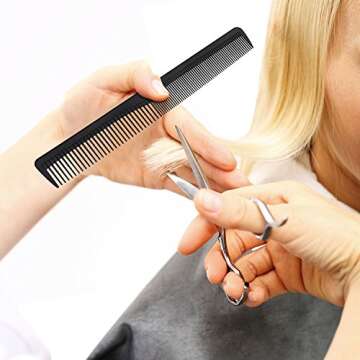 BBTO 8 Pack Plastic Hairdressing Styling Combs, 6.89 Inch Unbreakable Pocket Fine Tooth Hair Comb for Salon and Hotel Hair Care Tools (Black)