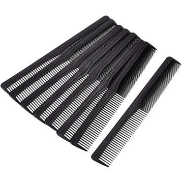 BBTO 8 Pack Plastic Hairdressing Styling Combs, 6.89 Inch Unbreakable Pocket Fine Tooth Hair Comb for Salon and Hotel Hair Care Tools (Black)
