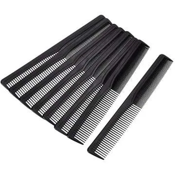 BBTO 8 Pack Plastic Hairdressing Styling Combs, 6.89 Inch Unbreakable Pocket Fine Tooth Hair Comb for Salon and Hotel Hair Care Tools (Black)