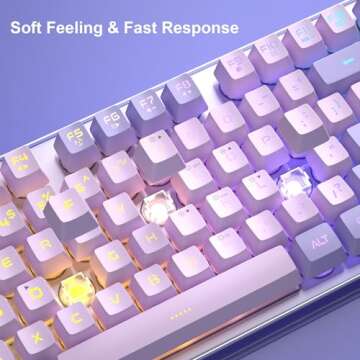 Gaming Keyboard and Mouse Combo, K1 RGB LED Backlit Keyboard with 104 Key Computer PC Gaming Keyboard for PC/Laptop (Purple)