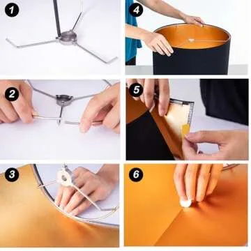 Wellmet Blackgold Set of 2 Drum Lampshades for All Decors